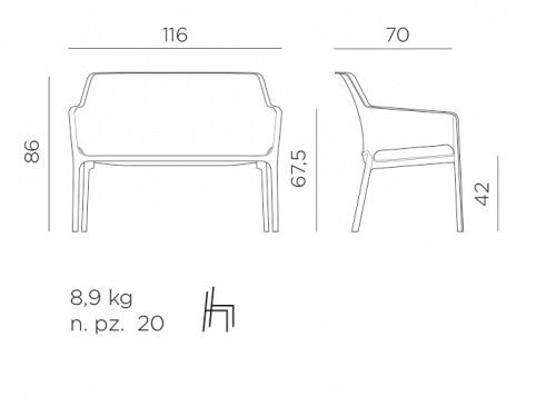 Комплект лаунж мебели Nardi DEI- Net Antracite