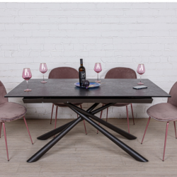 Стол обеденный модерн NL- TENNESSEE  (Керамика черный матовый) 