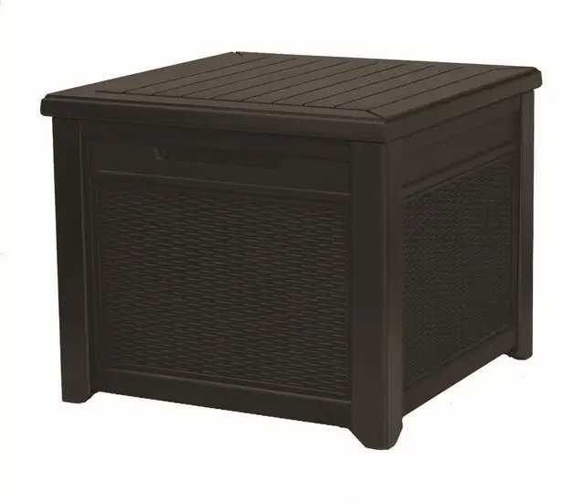 Стол- сундук ECO- PROSPERPLAST CUBE RATTAN 208 л, коричневый