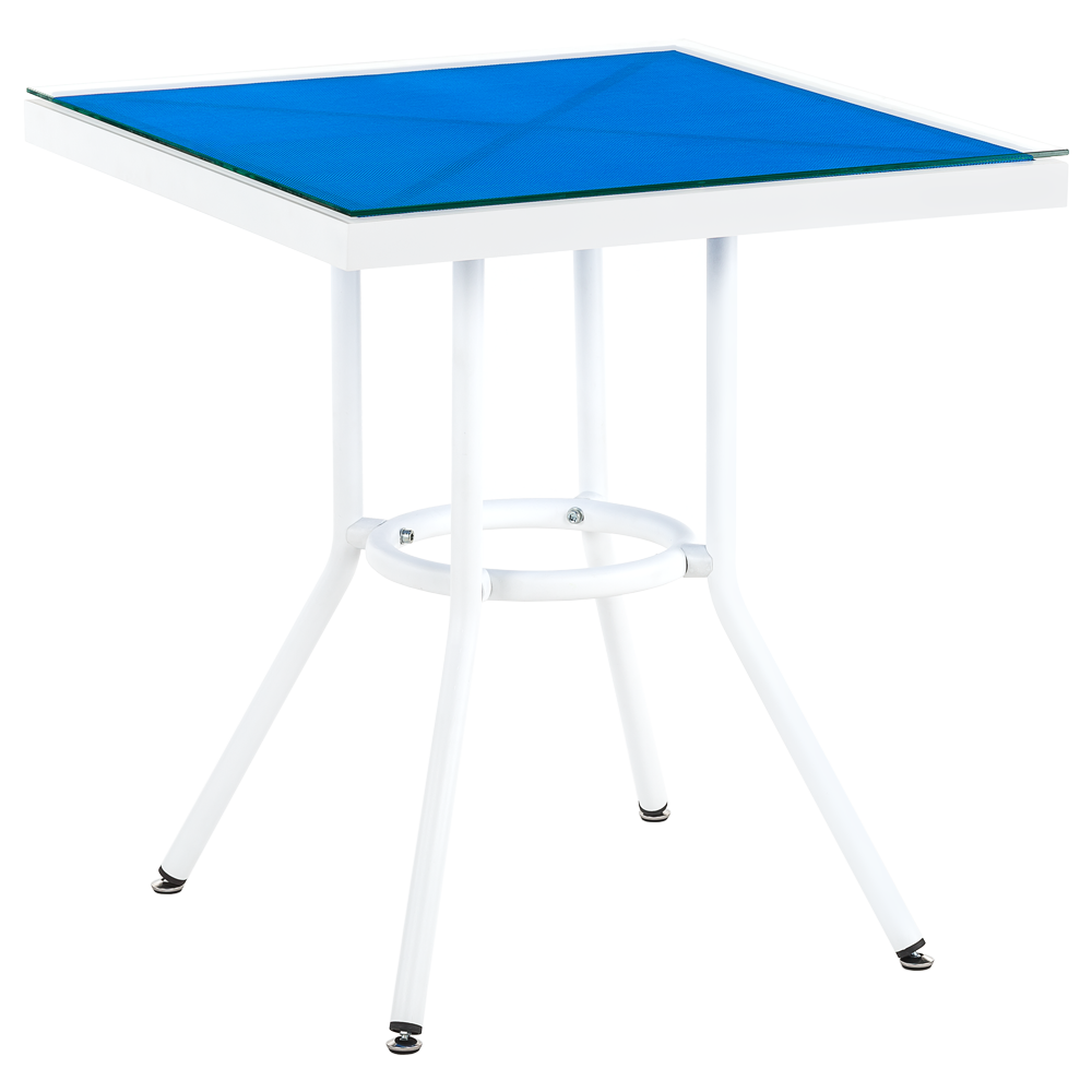 Стол обеденный TYA- Kobe Стекло Белый+синий 