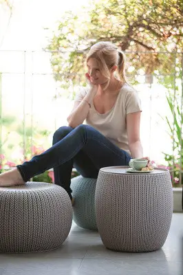 Кресло-пуф садовый пластиковый  ECO- KETER KNIT SEAT (COZIES) лиловый