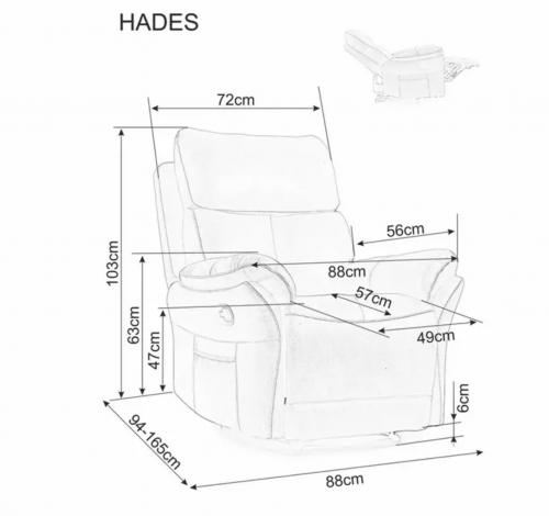 Кресло раскладное SIGNAL Hades Velvet в сером оттенке(14) 