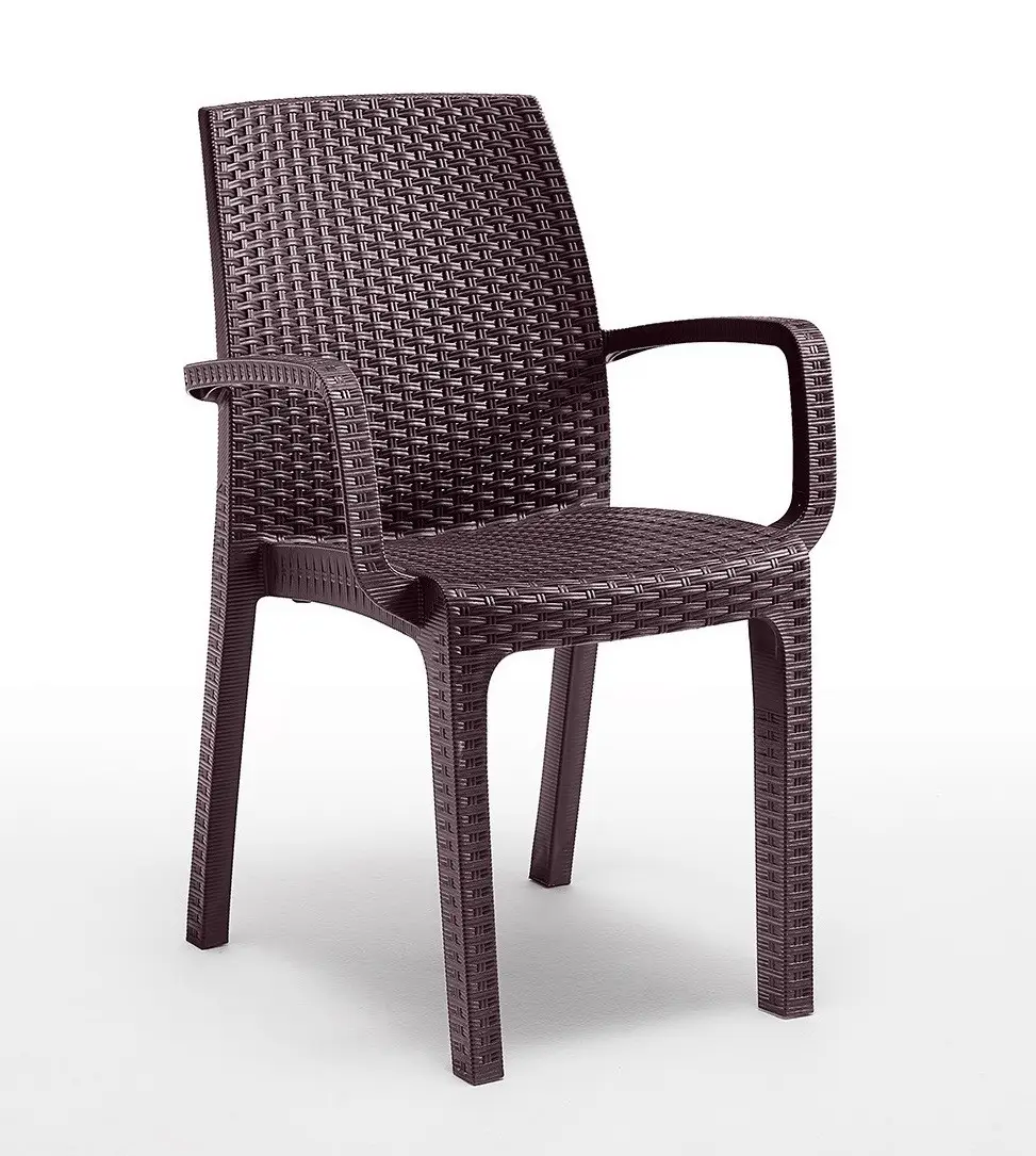 Стул пластиковый садовый ECO- BICA Verona armchair, коричневый/ графит