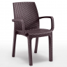 Стул пластиковый садовый ECO- BICA Verona armchair, коричневый/ графит