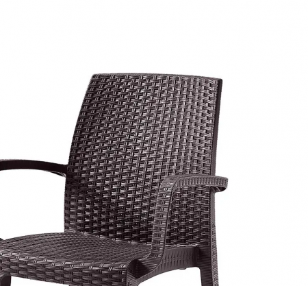 Стул пластиковый садовый ECO- BICA Verona armchair, коричневый/ графит