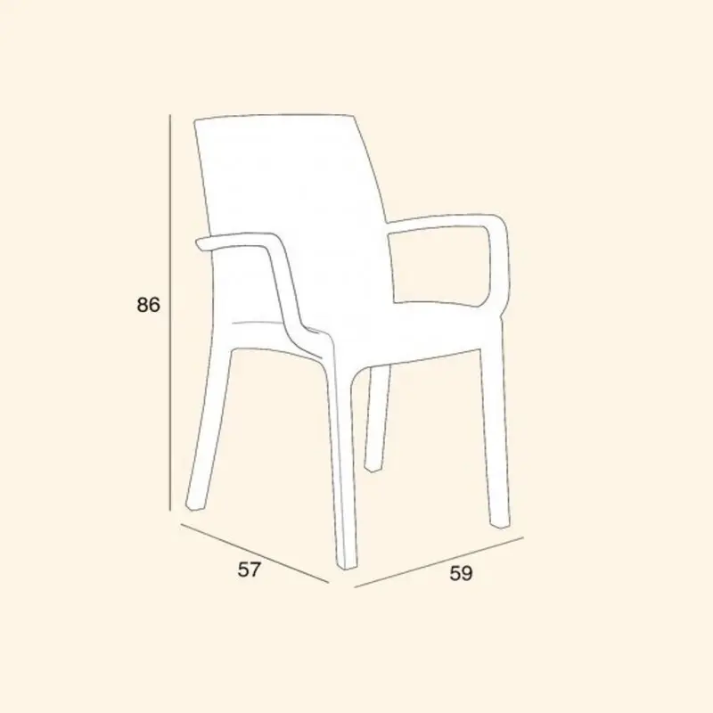 Стул пластиковый садовый ECO- BICA Verona armchair, коричневый/ графит