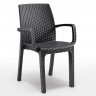 Стул пластиковый садовый ECO- BICA Verona armchair, коричневый/ графит