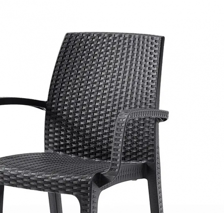 Стул пластиковый садовый ECO- BICA Verona armchair, коричневый/ графит