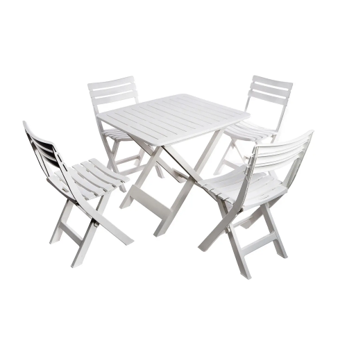 Набор садовой мебели OST- Progarden: стол TEVERE + 4 стула BIRKI антрацит, белый