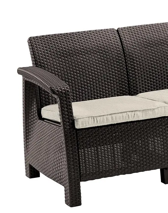 Диван пластиковый садовый  ECO- Keter Corfu II Love seat, коричневый