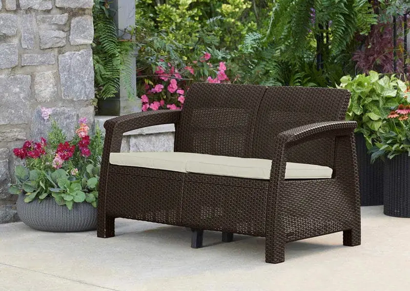 Диван пластиковый садовый  ECO- Keter Corfu II Love seat, коричневый