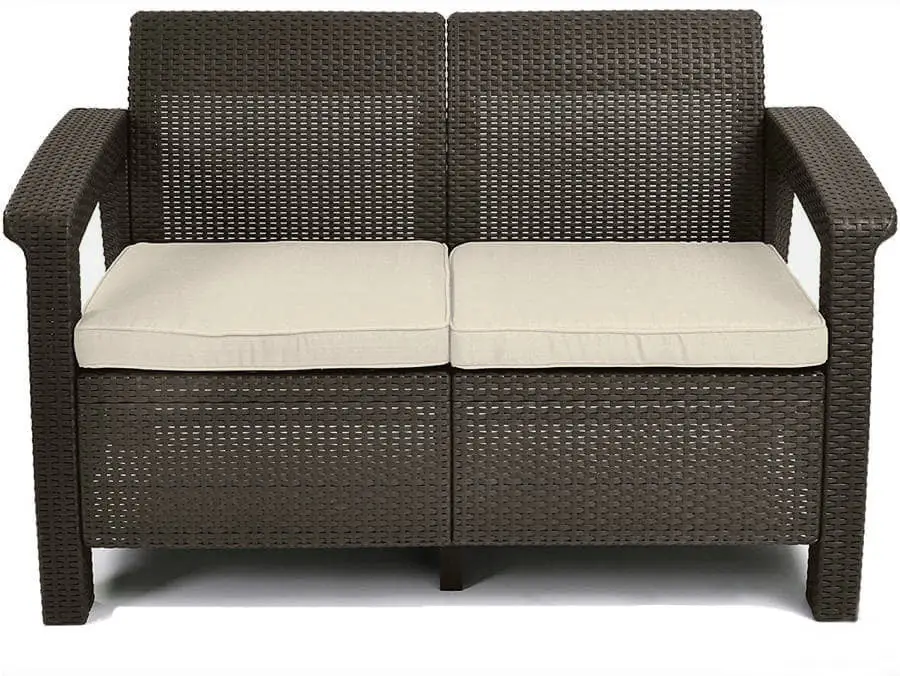 Диван пластиковый садовый  ECO- Keter Corfu II Love seat, коричневый