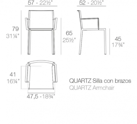 Комплект TERR- VONDOM Quartz: стол 69х69 см + 2 кресла