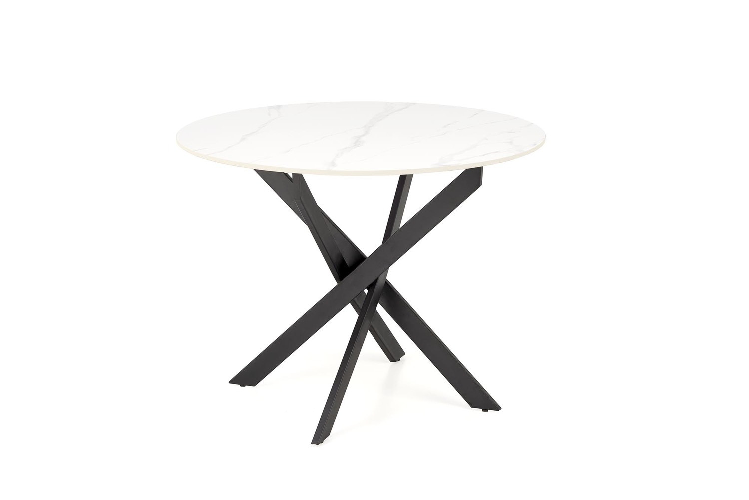 Комплект обеденный Halmar: стол Edgar 2 (белый мрамор/черный) + 2 стула K-549 (оливковый)
