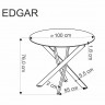 Комплект обеденный Halmar: стол Edgar (дуб/черный) + 2 стула K-530 (черный/бежевый)