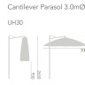 Зонт консольный INT- UH 300 см Тaupe