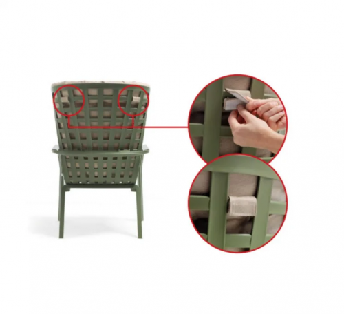 Кресло- качалка Nardi DEI- Folio antracite с подушкой 