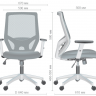 Кресло офисное AMF- Lead White (сиденье Нест-08 серая/спинка Сетка SL-18 аквамарин)
