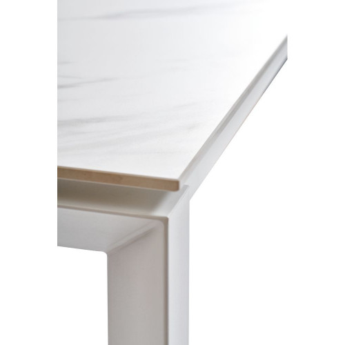 Стол керамический 102-142 см CON- BRIGHT (Брайт) WHITE MARBLE