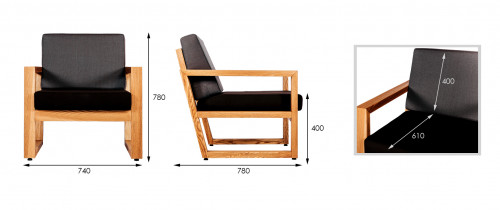Кресло садовое Ws- Scandinavia, поролон + текстилен