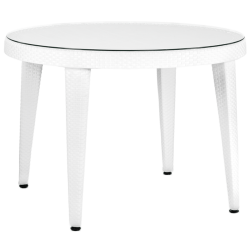 Стол обеденный TYA- Osaka Стекло, Ножки-пластик, Слон.кость d=110