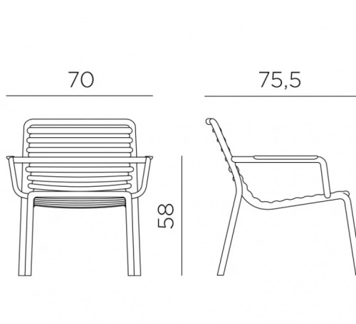 Комплект Nardi DEI- столик кофейный Doga + 2 кресла Doga Relax, Bianco