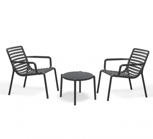 Комплект Nardi DEI- столик кофейный Doga + 2 кресла Doga Relax, Antracite