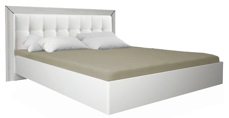 Кровать MRK- Белла Мягкая спинка Глянец белый 1,8х2,0 без каркаса