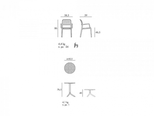 Комплект Nardi DEI- стол Step + 2 кресла Bora, Antracite